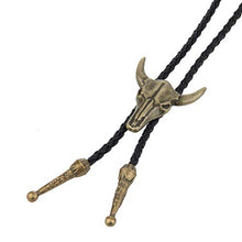 Carica l&#39;immagine nel visualizzatore di Gallery, JOYMIAO Gioielli della Collana Cravatta in Pelle da Uomo Retrò Testa Di Toro - Ilgrandebazar