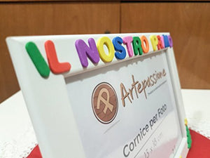 Cornici per foto in legno con scritto IL NOSTRO PRIMO NATALE decorata con... - Ilgrandebazar