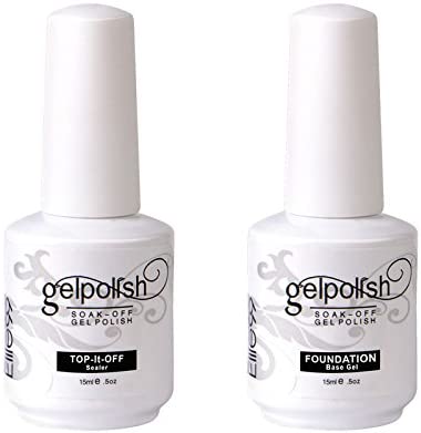 Elite99 Smalto Semipermente per Unghie in Gel UV LED Base e Top coat Semipermanente 2pzs Kit per Manicure Smalti Gel per Unghie Soak Off 15ml