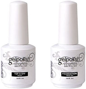 Elite99 Smalto Semipermente per Unghie in Gel UV LED Base e Top coat Semipermanente 2pzs Kit per Manicure Smalti Gel per Unghie Soak Off 15ml