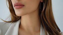 Carica l&#39;immagine nel visualizzatore di Gallery, Nikita by Niki® Orecchini da donna a cerchio placcati in oro rosa 18 K - Ilgrandebazar
