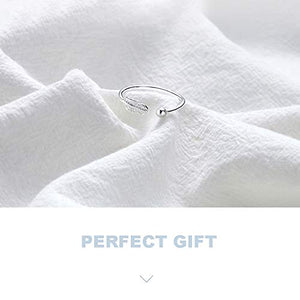 Tusuzik Piume Foglia Anello Regolabile Aperto in Argento Sterling 925,... - Ilgrandebazar