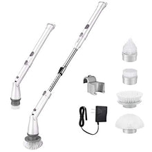 Carica l&#39;immagine nel visualizzatore di Gallery, Homitt Spazzola per Pulizia,Spin Scrubber con 4 testine Regolabili e Bianco - Ilgrandebazar