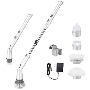 Homitt Spazzola per Pulizia,Spin Scrubber con 4 testine Regolabili e Bianco - Ilgrandebazar