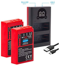 Carica l&#39;immagine nel visualizzatore di Gallery, Baxxtar PRO (2x) compatibile con la batteria DUAL LCD-caricatore + 2x BLS-5