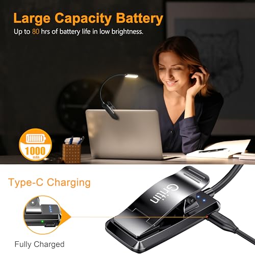 Lampada Da Lettura Ricaricabile Con Clip, 3 Colori (ambra/bianco/misto), Collo Flessibile A 360°, Portatile, Ideale Per Leggere A Letto | Leroy Merlin