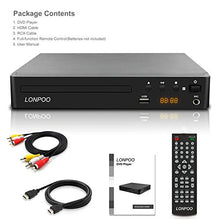 Carica l'immagine nel visualizzatore di Gallery, LONPOO Lettore DVD Compatto 1~6 Regione Libera (Porto HDMI, USB, RCA, Nero