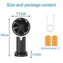 Carica l'immagine nel visualizzatore di Gallery, EasyULT Mini Ventilatore Palmare USB, con 5200mAh Batteria, Ricaricabile Nero
