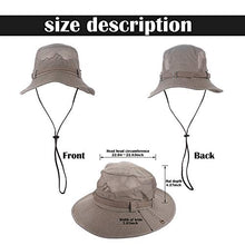 Carica l&#39;immagine nel visualizzatore di Gallery, Obling Cappello estivo, unisex, a tesa larga, protegge dai raggi UV, Khaki