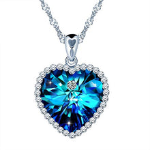 Carica l&#39;immagine nel visualizzatore di Gallery, SixLuo Collana da donna&quot;Cuore dell&#39;oceano&quot; in argento Sterling 925 con...