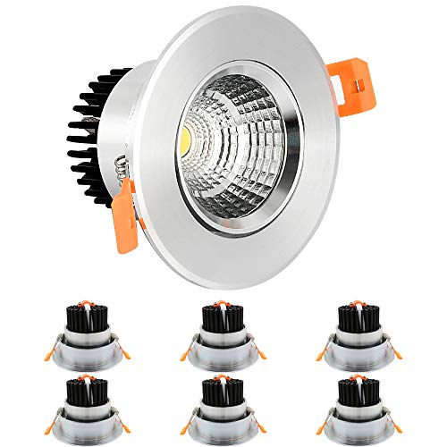 BAGZY Set da 6 Faretti LED Incasso per Cartongesso Rotondo Luci Argento - Ilgrandebazar