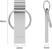 Carica l'immagine nel visualizzatore di Gallery, MRSUNO 1TB Chiavetta USB 3.0 Metallo Pen Drive Memoria USB Impermeabile USB Flash Drive Mini Pennetta USB Memory Stick con Portachiavi per PC/Laptop/Regalo per La Scuola/Ufficio (1000gb)