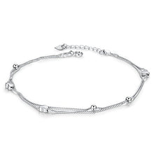 Carica l'immagine nel visualizzatore di Gallery, Glittel® Cavigliere doppia catena a piedi nudi donna di argento F1003