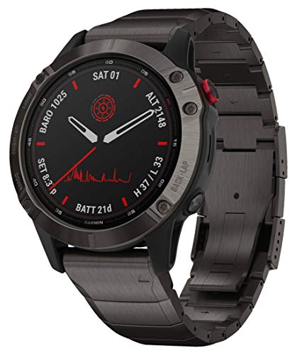 Garmin fēnix 6 Pro Solar, 47mm Grigio Ardesia con Cinturino Nero - GPS...