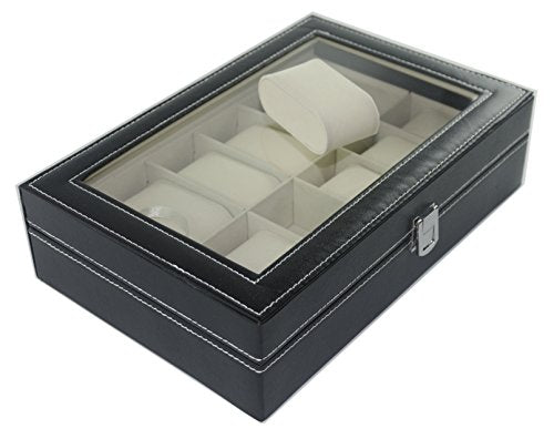 Scatola Box Cofanetto Con Vetrina Porta Orologi 12 Posti per Orologio  Custodia