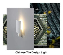 Carica l'immagine nel visualizzatore di Gallery, DAWALIGHT Lampade da Parete per Interni Moderne 6W 3000K LED Luce con Interruttore Design di Piastrelle Cinesi Illuminazione a Parete per Soggiorno Camere da letto Corridoio Ufficio, Alluminio, Bianco