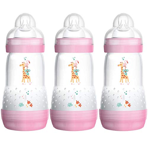 Mam FB0403G Set da 3 biberon autosterilizzanti e anticoliche, 260 ml, Rosa - Ilgrandebazar