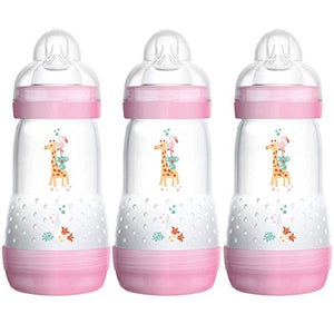 Mam FB0403G Set da 3 biberon autosterilizzanti e anticoliche, 260 ml, Rosa - Ilgrandebazar