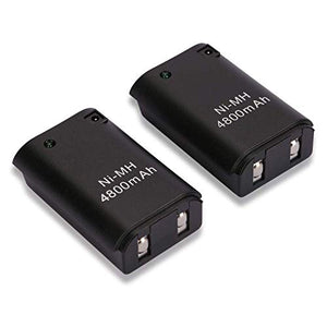 Xbox 360 Batteria, OSAN 2 Pz 4800mAh Batteria Ricaricabile + Cavo USB nero