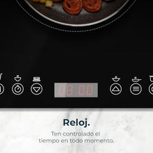 Carica l'immagine nel visualizzatore di Gallery, Cecotec Piastra di induzione portatile 1 Fuoco Full Magma Slim. 2000 W di potenza in 8 livelli, design in vetro ad alta resistenza, display touch, timer, facile pulizia