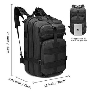 GNEGNI 45L Zaino Tattico Militare D'assalto Resistente all'Acqua Molle Nero