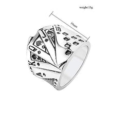 Carica l&#39;immagine nel visualizzatore di Gallery, PAMTIER Carte da Poker Anello Uomo Acciaio Inossidabile Argento - Ilgrandebazar
