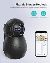 Carica l'immagine nel visualizzatore di Gallery, BJS Telecamera di Sorveglianza WiFi, 1080P &amp; Telecamera WiFi per Neonato/Anziano/Animale Domestico, Baby Camera con Audio Bidirezionale, Rilevamento del Movimento/Suono