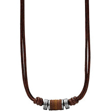 Carica l&#39;immagine nel visualizzatore di Gallery, Fossil JF00899797- Collana Vintage Casual in Pelle Marrone - Ilgrandebazar