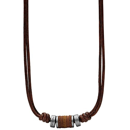 Fossil JF00899797- Collana Vintage Casual in Pelle Marrone - Ilgrandebazar