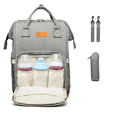 Zaino Mamma Multifunzione Neonato Fasciatoio Bambino Impermeabile Light Gray - Ilgrandebazar