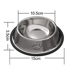Carica l'immagine nel visualizzatore di Gallery, 3 Pezzi Ciotole Gatto, Piotola Cibo in Acciaio Inox Antiscivolo per...