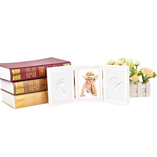 Kit Impronte Neonato Newlemo - Cornice Con Portafoto Per Mani E Piedi, Bianco - Foto 8