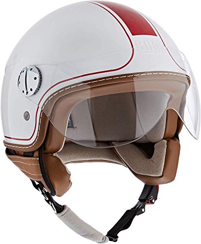 CGM 109V Santa Monica Casco demi jet, Bianco, M M (57cm), Bianco bordeaux
