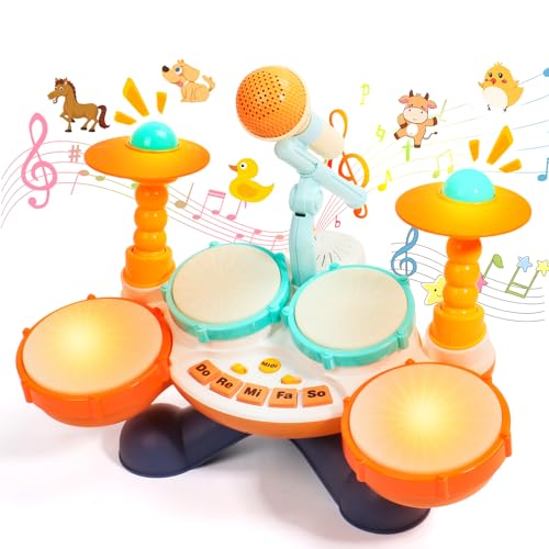 Tamburo Giochi Bambino 1 2 Anno Strumenti Musicali Giocattoli Batteria Bambini 1 Anno Neonati Giocattoli Musicale Idea Regalo Natale Bambini Bambina 1 2 Anno