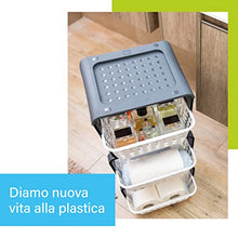 Carica l'immagine nel visualizzatore di Gallery, Ecoplast | Carrello con Ruote Portatutto Modula, Carrello Portaoggetti a Tre Piani, Portata Massima 9 kg, Tortora, 41,5x29x75, Made in Italy