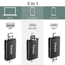 Carica l'immagine nel visualizzatore di Gallery, Vanja Lettore di Schede SD/Micro SD, Adattatore Black-Type C Card Reader