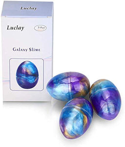 Luclay Galaxy Fluffy Slime 3pcs Colorful Soft Egg Stress Uovo - Ilgrandebazar