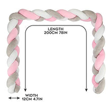 Carica l&#39;immagine nel visualizzatore di Gallery, Luchild Paracolpi Lettino Neonato Culla 2m Grigio+Bianco+Rosa