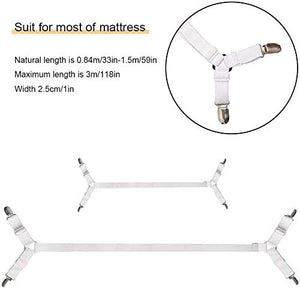 Felly Clip Lenzuola 4 Pezzi Bretelle Regolabili Tipo Lungo-bianco