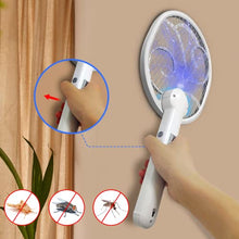 Carica l&#39;immagine nel visualizzatore di Gallery, 3 in 1 Racchetta Zanzare Elettrica Pieghevole Mosquito Killer 3000V USB Ricaricabile racchetta antizanzare con Base e Appendere al Muro Adatto Uso Interno ed Esterno