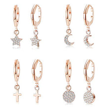 Carica l&#39;immagine nel visualizzatore di Gallery, YADOCA 4 Paia di Orecchini a Cerchio Huggie in Acciaio Inossidabile per...