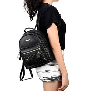 Vbiger Zaino Donna Pelle Zainetto Casual Nero
