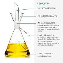 Carica l&#39;immagine nel visualizzatore di Gallery, Classe Italy - Oliera in Vetro salvagoccia Conica-Dosatore Olio e 250 ml - Ilgrandebazar