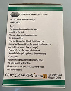 Benma Lampade solari da esterni, luci solari, Lampade da parete per esterni, luci solari da giardino con sensore di movimento, angolo di illuminazione 120°, 5 m