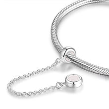 Carica l&#39;immagine nel visualizzatore di Gallery, GW autentico 925 argento Sterling catena di sicurezza con due tappi perline... - Ilgrandebazar