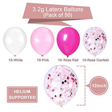 Carica l'immagine nel visualizzatore di Gallery, YMSZ Palloncini Bianchi Coriandoli Rosa, in Lattice Rosso Rosa da...