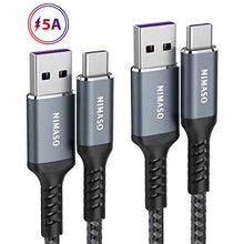 Carica l'immagine nel visualizzatore di Gallery, Nimaso Huawei Cavo USB C 5A[2Pezzi/2M+2M], Type-C 2M+2M, Grigio