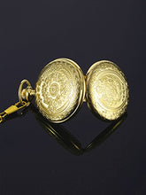 Carica l&#39;immagine nel visualizzatore di Gallery, Orologio da Taschino al Quarzo per Uomo con Quadrante Nero e Catena Oro - Ilgrandebazar