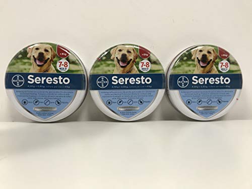 3 confezioni Collare Seresto di Bayer per cani oltre 8 Kg antipulci e –