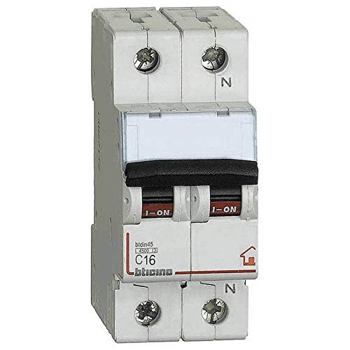 BTicino FC810NC16 Interruttore Magnetotermico, C16 1P+N 2M 4500A, 16A 16 A - Ilgrandebazar